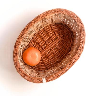 DAISYLIFE™ Deep Oval Dish Wicker Basket. Hand-woven Long-Lasting Rattan Basket for Storage & Organisation, Cane Basket for Flowers, Fruits, Kitchen, Home Organizer, Decor, Gift, Hamper Basket