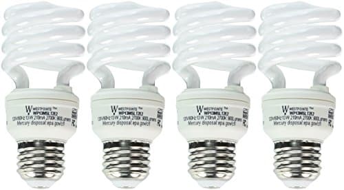 EARTHTRONICS CF13SW4BT2E Westpointe Ultra Mini New Generation Compact Fluorescent Bulb, 13W, Soft White, 4-Pack