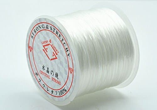 Yamoge Elastic Stretch Polyester Jewelry Bracelet Crystal String Cord 60m Roll (White)