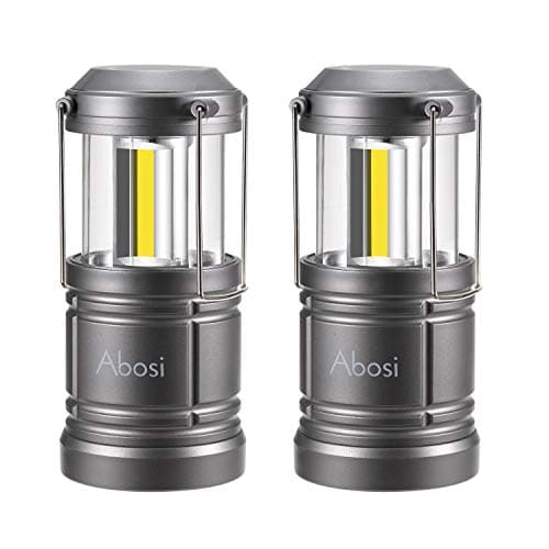2 Pack Camping Lantern,Lantern Flashlights with 6 AA Batteries,Abosi Magnetic Base LED Lanterns, NEW COB LED Technology Emits 500 Lumens, Collapsible, Waterproof LED Lantern with Detachable Handles