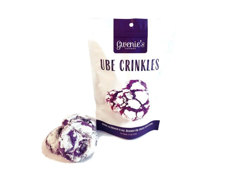 - Gwenie's Pastries, Crinkles Cookies, Ube, (1 Pack) 3 Pieces per Pack