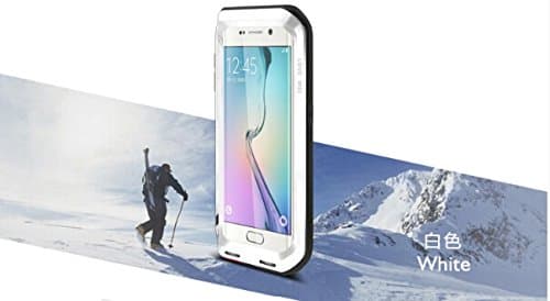 Samsung Galaxy S6 Edge Case, Love Mei Shockproof Dust/dirt/snow Proof Aluminum Metal Protection Case Cover for Samsung Galaxy S6 Edge (White)