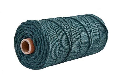 3mm Colour Macrame Craft Cord Twisted Rope 100% Dyed Cotton Reel100m – Dark Grey Piping Cord Washing line Piping Cord Furniture Wrapping Plant Hangers Wall hangings (Dark Green)