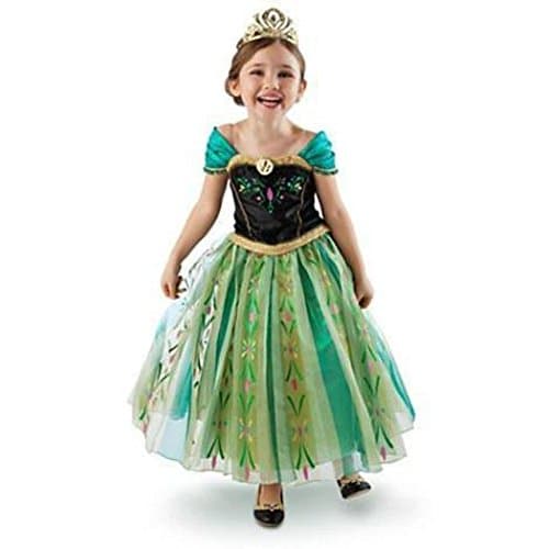 iPrincess Disney Hit Movie Frozen Anna Costume Dress with Bonus Bracelet Making Kit (2-3 years)