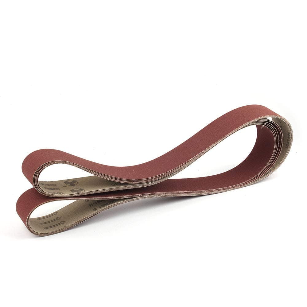 2 X 82 Inch Flexible Aluminum Oxide Multipurpose Sanding Belts, 6 Pack (320Grit)