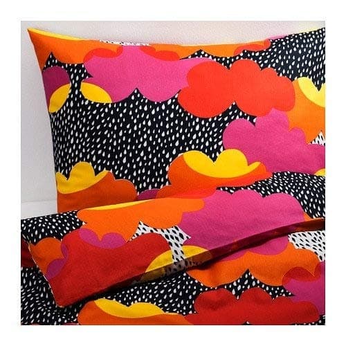 Ikea Tofsviva Queen Duvet Cover and Pillowcases, Multicolor