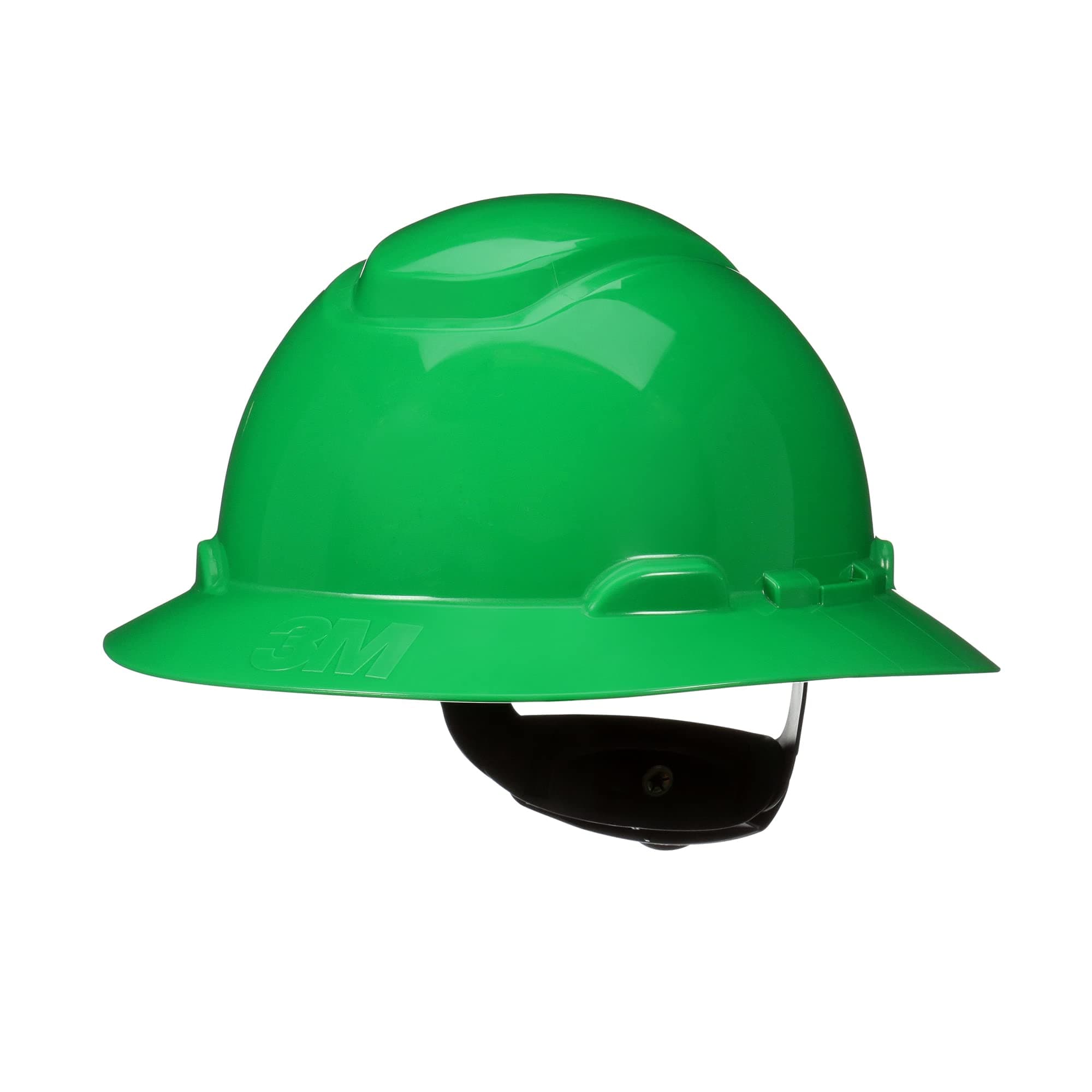 3M Hard Hat SecureFit H-804SFR-UV, Green, Non-Vented Full Brim Style Safety Helmet with Uvicator Sensor, 4-Point Pressure Diffusion Ratchet Suspension, ANSI Z87.1