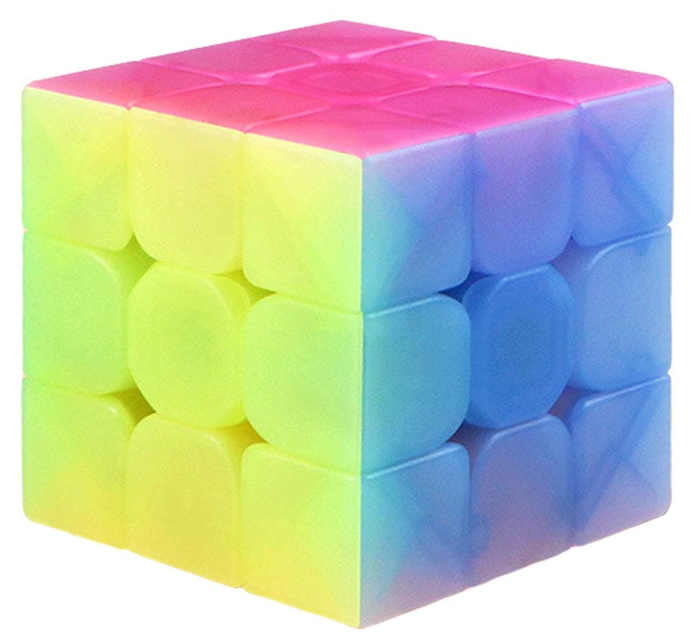 – TANCH Qiyi Warrior W 3x3x3 Jelly Speed Cube Stickerless Transparent Magic Cube Puzzle Toy Colourful