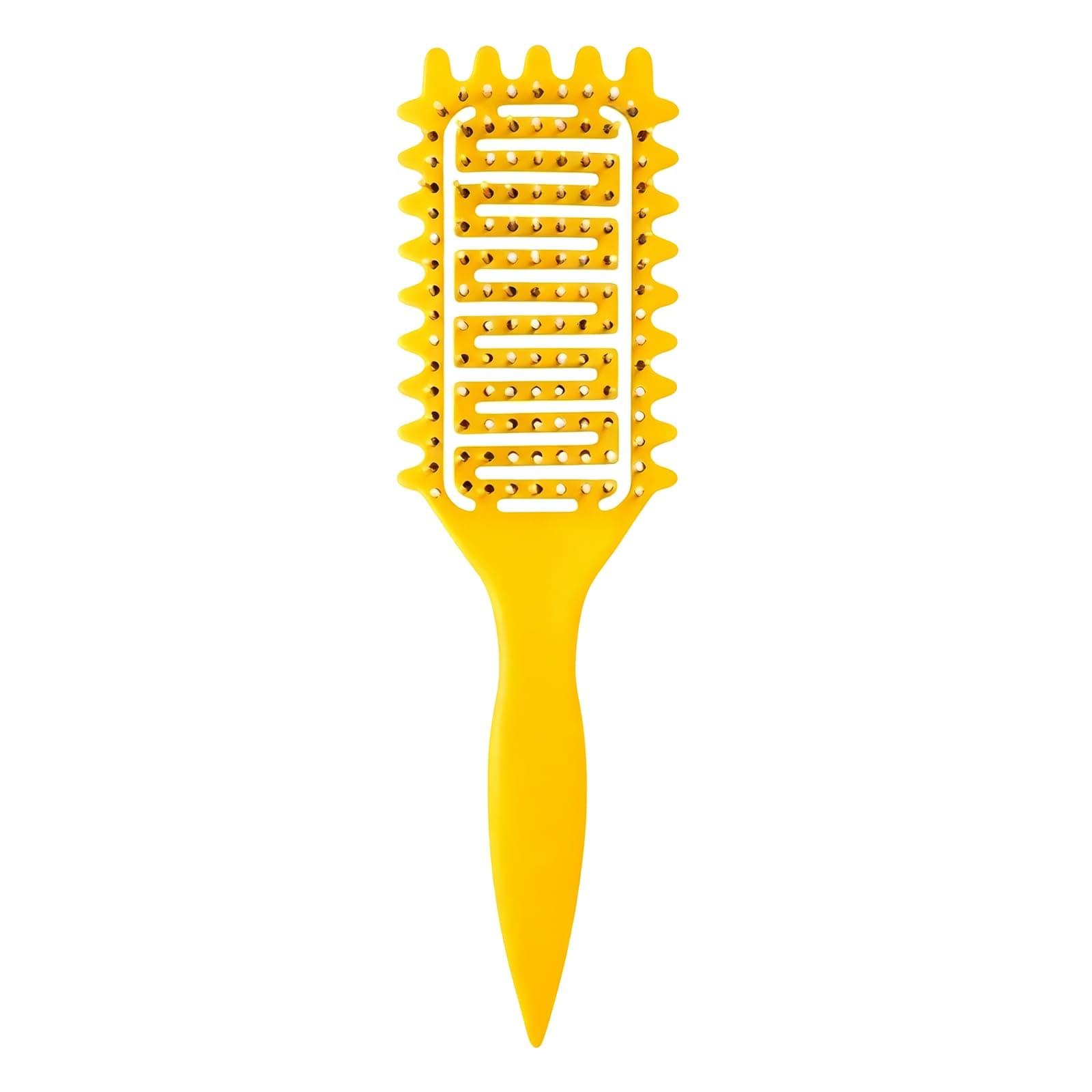 Curl Defining Brush, 2024 Curly Hair Brush, Ventilated Hair Brush Detangles, Shapes and Defines Curls Less Pulling for Women and Men (Yellow)