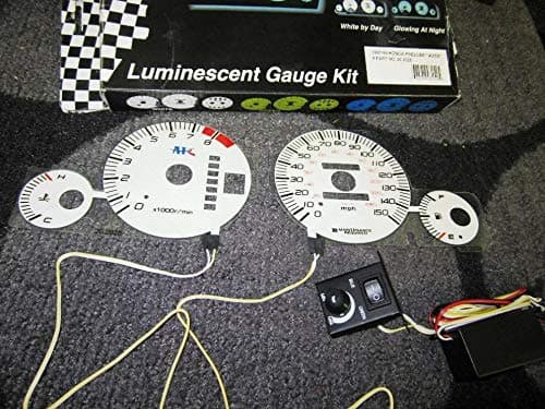 SpeedGlo 97 98 99 00 01 Prelude at Automatic Transmission White Face Glow Gauges Dash Kit