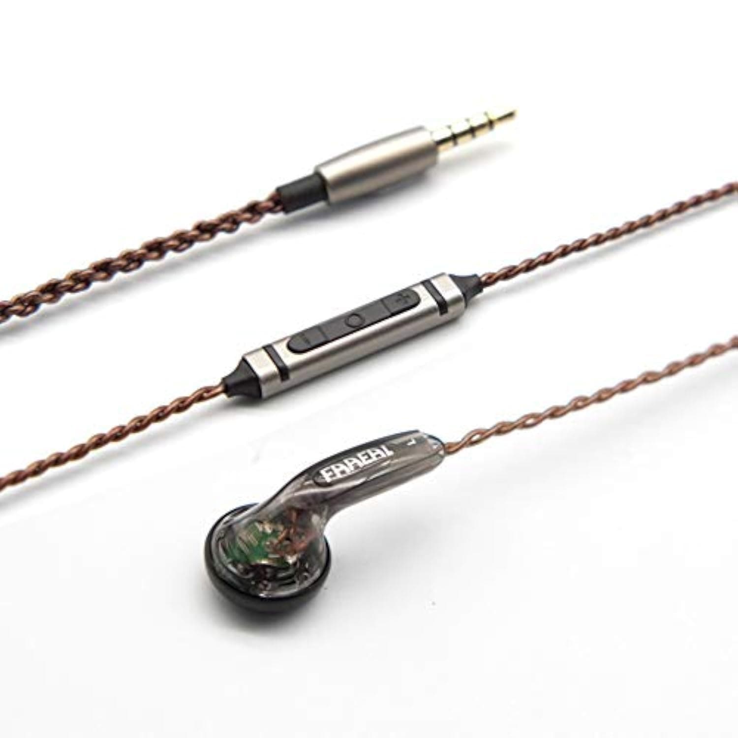 Iris 2.0 Mic Version Earphones with Remote and Microphone 3.5mm Earbuds Heavy Bass Headphones with Warm Pure Sound Headsets for Xiaomi/Huawei/iPhone/Samsung Smartphones (Gray)