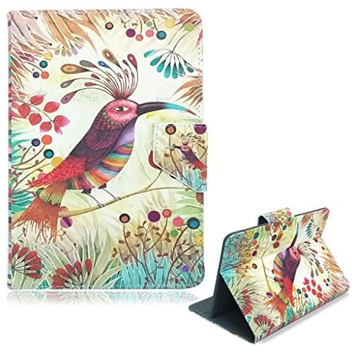 Case Guard Peacock 7" - 8" Universal Tablet Folio Case (Universal Case, Stand, Magnetic Cover Strap)