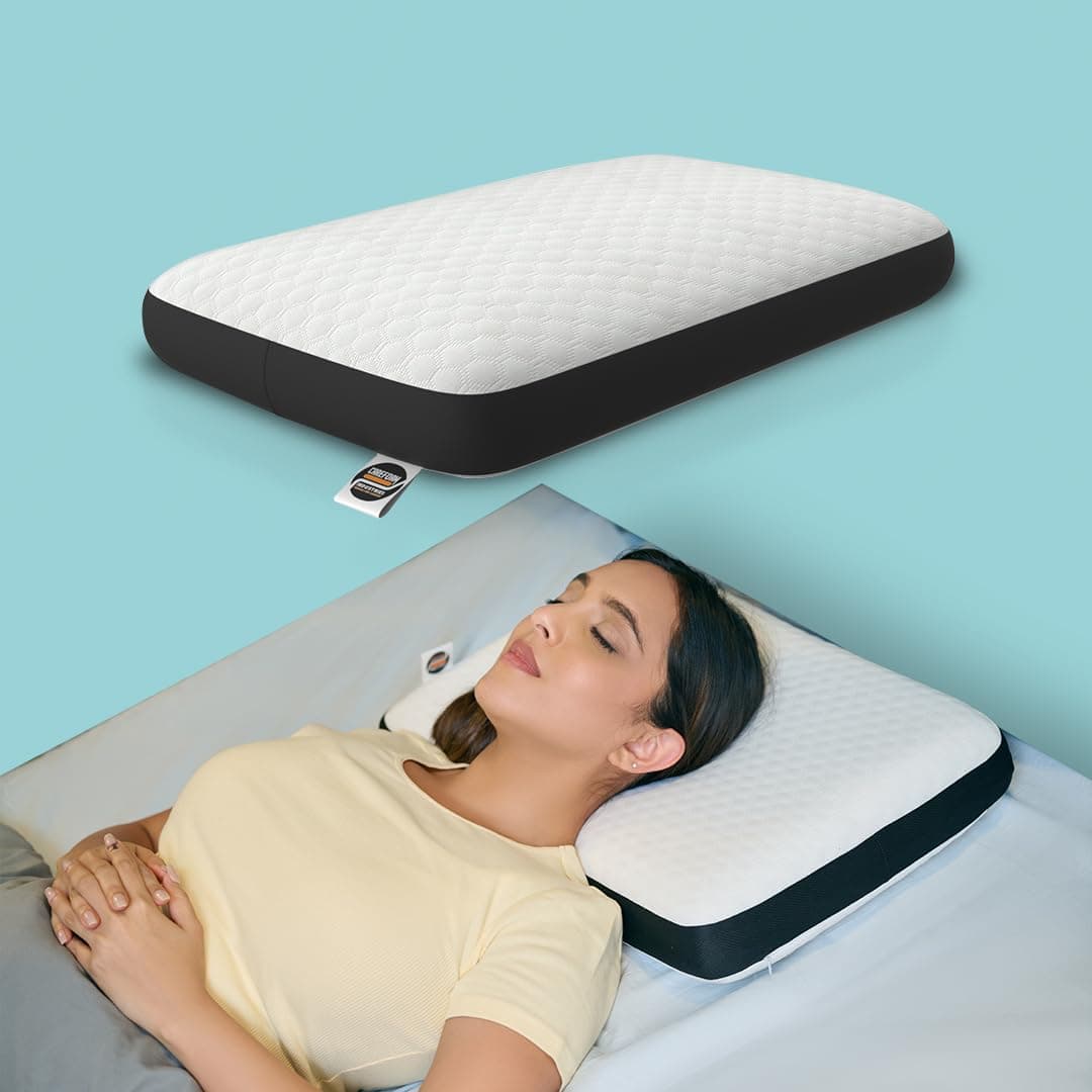 Orthopedic Memory Foam Pillow for Comfortable Sleep, Neck & Shoulder Pain Relief with Removable Zipper White Jacquard Cover 20 x 13 x 4 Inch Pack of 1