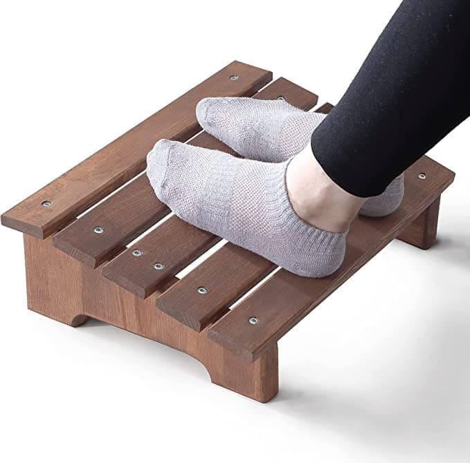 Sheesham Wooden Footrest | Under Desk Portable Step Stool for Home and Office | (35 * 30 * 10 C.M.)
