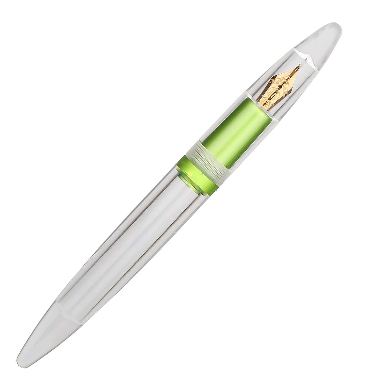 M2 Fountain Pen Transparent Eye Dropper Filling Large-Capacity Ink Storing, Fine Nib Gift Set - Metallic Green