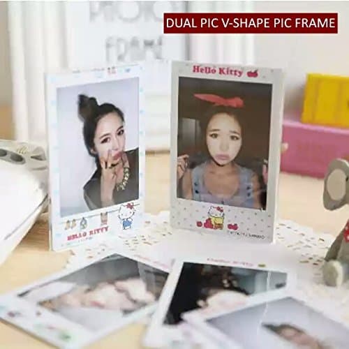 Judacom 3-inch Clear Acrylic V-Shape Double Photo Frame for Fujifilm Instax Mini Photos & Kodak Mini Photos (V-Shape 1-Pack)