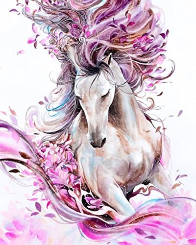 Morgofun Paint by Numbers for Adults, Paint by Number Kit with Canvas Colorful Horse DIY Oil Painting 16x20inch