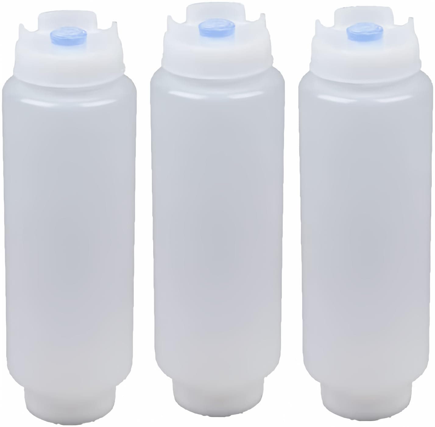 Squeeze Bottle Refillable 16 oz Blue Tip (Blue) 3 pack