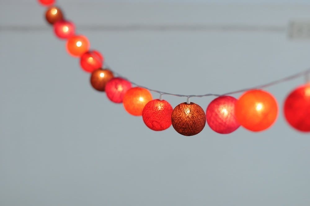 Christmas Decor 20 X Summer Desset color Cotton Ball String Light Decor Home Living Room Patio Wedding Light Party Display