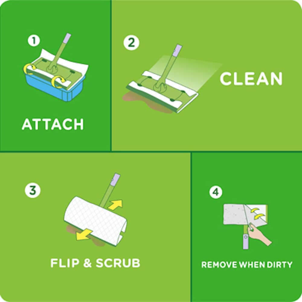 Swiffer Sweeper Wet Mopping Pad Refills for Floor Mop Open Window Fresh Scent 12 Count - 4 Pack