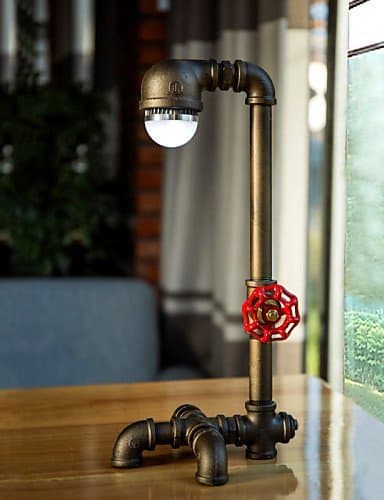 DXZMBDM Vintage Industrial Retro Pipe Bedside Desk Table Lamp Light E27 Led Light Cafe Decoration Desk Lamp-FJ-DT1S-008A0