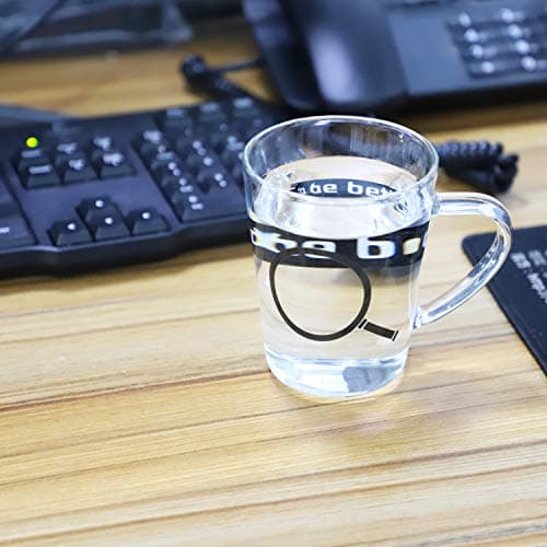 Doctor Bee 400ml Handmade Pyrex Glasses Glass Mugs Magnifier Clear Cup with Handle for Coffee Juice Water Milk Set of 2