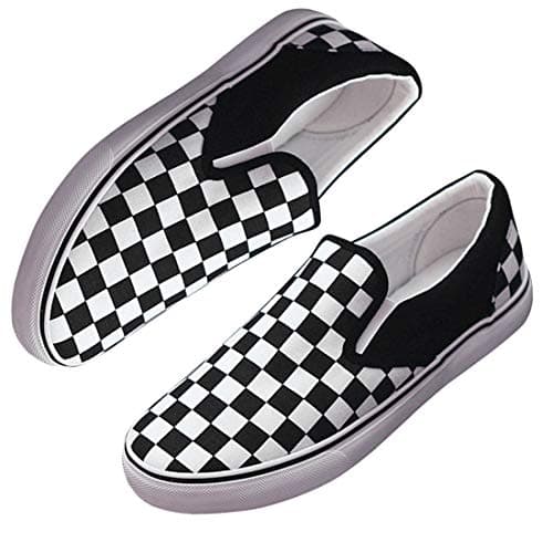 Ouronehome Checkerboard Shoe, Checkerd Sneakers Canvas Flat Lazy Rubber Slip-On Shoe