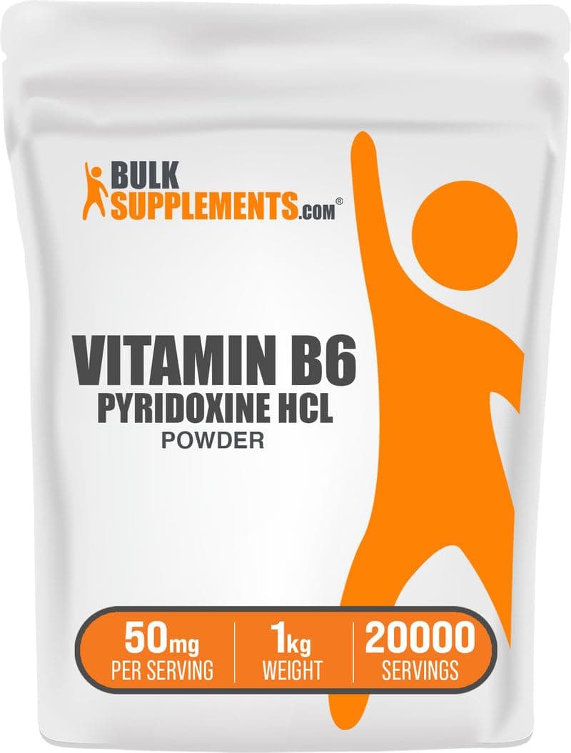 BulkSupplements.com Vitamin B6 (Pyridoxine HCl) Powder - Nerve Support Vitamin - B6 Vitamins - Dog Vitamins (1 Kilogram - 2.2 lbs)