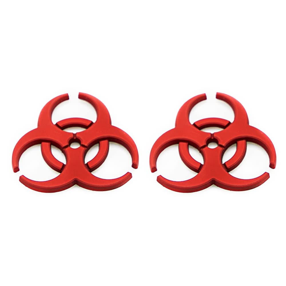 2X 3D Metal Badge car Logo Protection Umbrella Biochemical Modification 3D Emblem Car Motorcycle Decal Metal Emblem (Red)