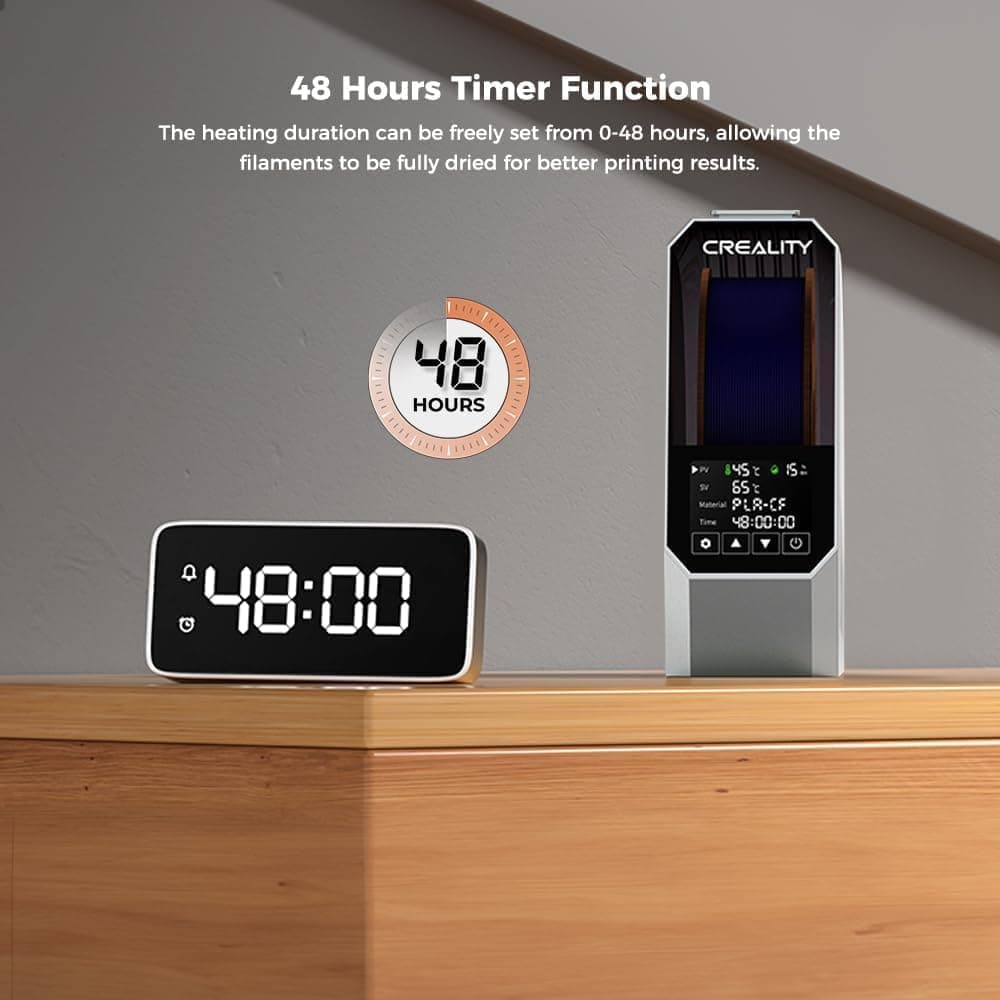 Creality Space Pi Filament Dryer, 3D Printer Filament Storage Box with 110W PTC Heater, 360° Double-Sided Heating, LCD Touch Screen, Dehydrator for PLA PETG ABS TPU Nylon, 1.75/2.85/3mm Spool Holder