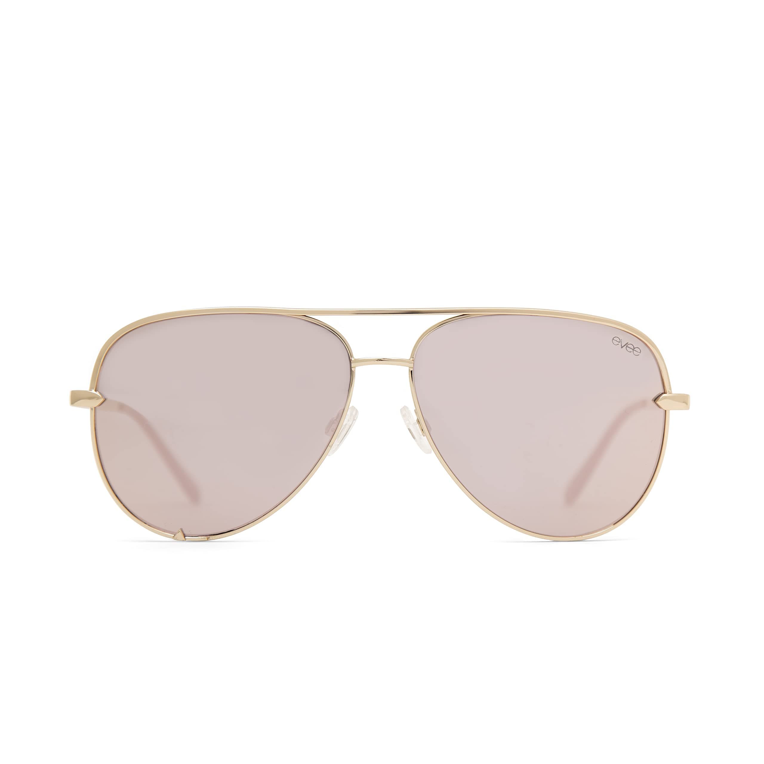 EVEEFashionable Metal Aviator Sunglasses with Oversize Flat Reflective Mirror Lenses (GEMINI)