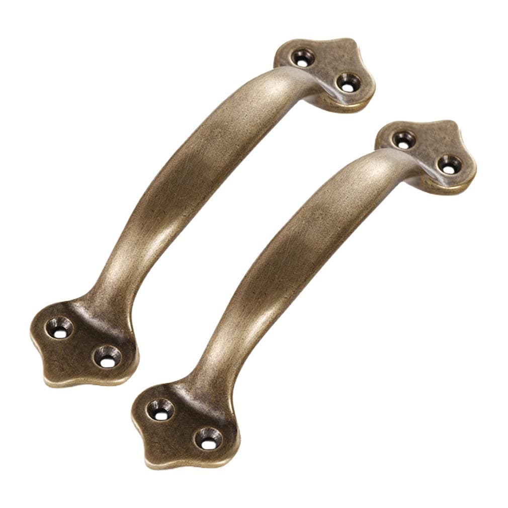 – 2Pcs Vintage Antique Brass Handle Wardrobe Window Drawer Pure Brass Pulls