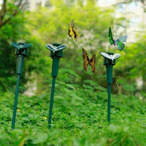 Solar Butterfly, Dual (Solar / Battery) Power Fluttering Butterfly By Random, Solar or Battery Powered