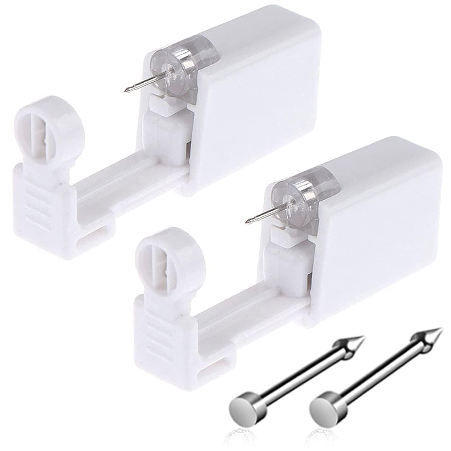 Nose Piercing Gun - 2 Pack Self Nose Piercing Kit Unit Disposable Nose Piercing Gun with Nose Stud Piercing Kit Tool for Cartilage Tragus Helix Piercing Gun Piercing Jewelry (Glossy)