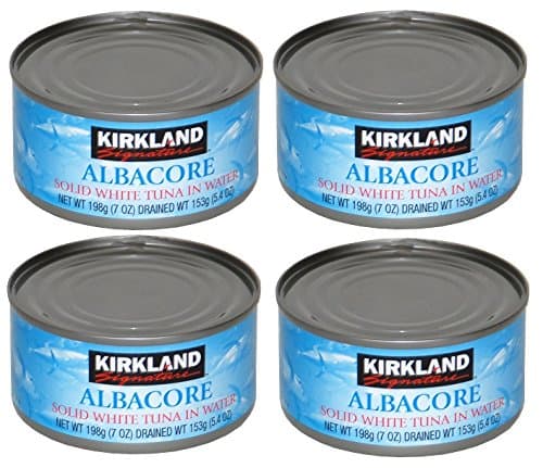 Kirkland Albacore Solid White Tuna in Water - Pack of 4 Cans (Each can 190g / 7oz)