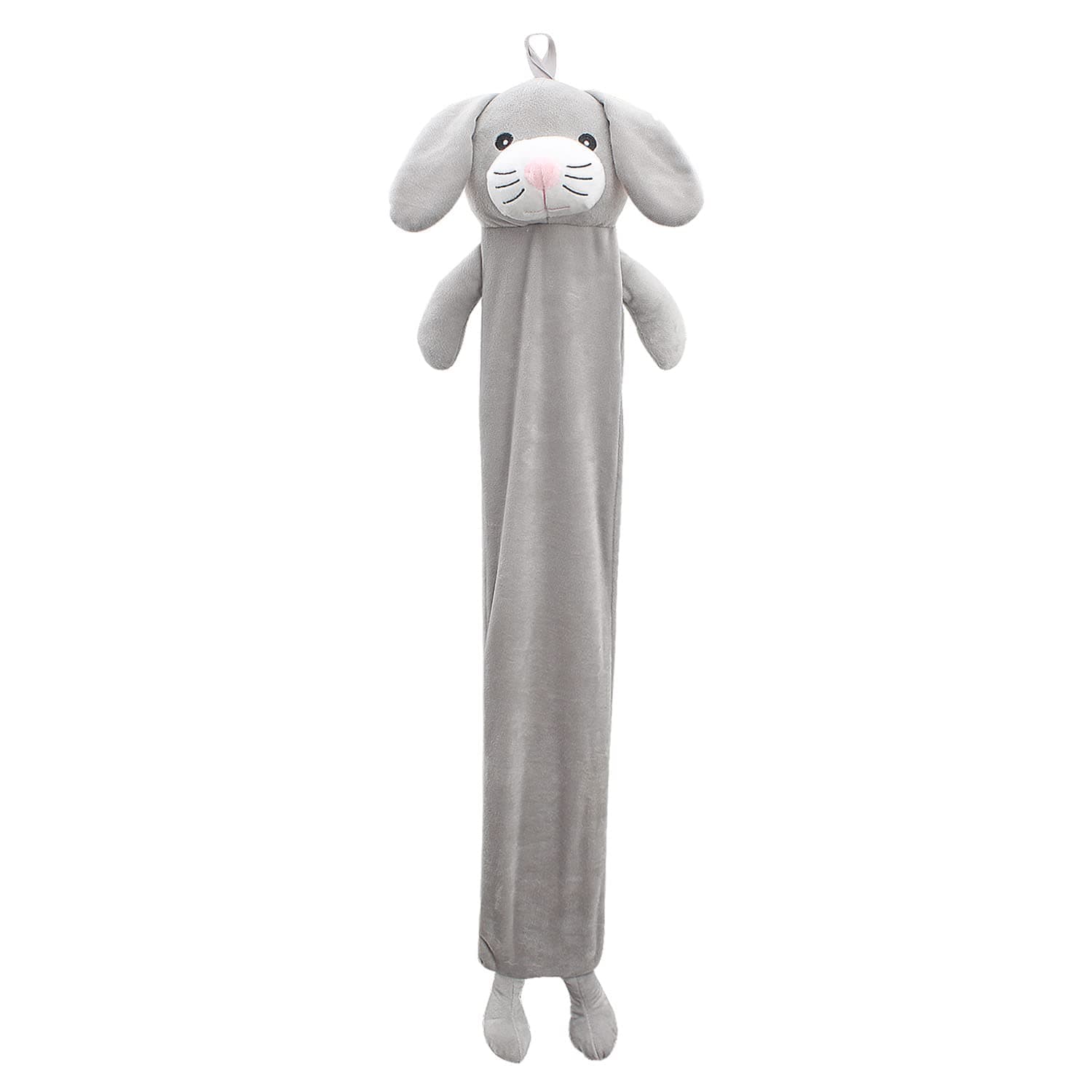 2L Long Hot Water Bottle with Plush Cover - Leakproof Large Hand & Feet Warmer for Kids - Cute Cuddly Animal Heating Pad for Children with Removable Washable Cover - 90cm, Rabbit