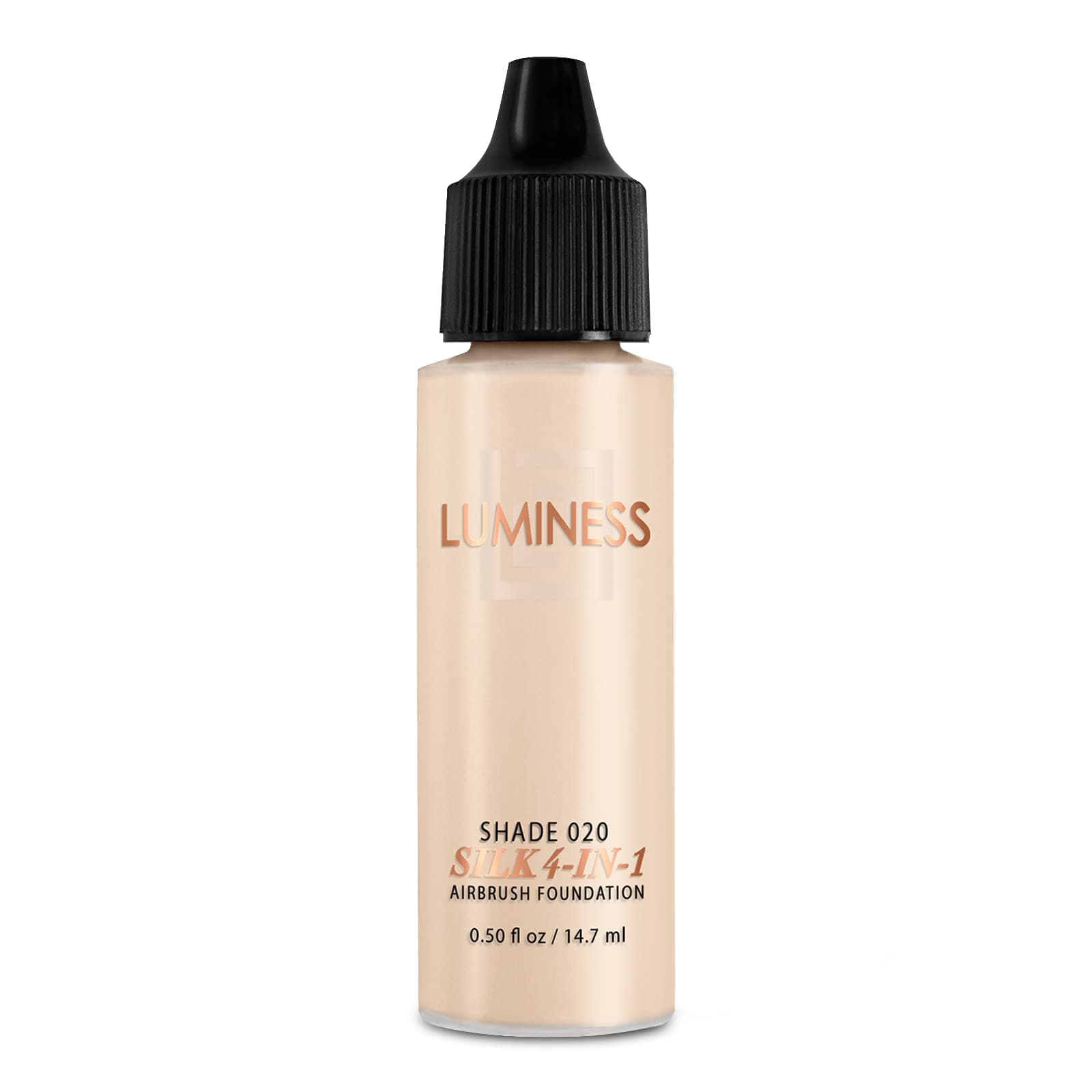 Luminess AirSilk 4-In-1 Airbrush Foundation- Foundation, Shade 020 (.5 Fl Oz) - Sheer to Medium Coverage - Anti-Aging Formula Hydrates and Moisturizes - Professional Makeup Kit for Cordless Air Brush