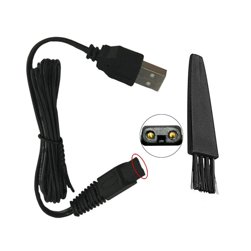 INVODAReplacement Charger and Brush for Electric Solo Shaver Cleaning Bursh USB Data Cable Power Trimmer Solo Micro Touches Replacement Charge Line