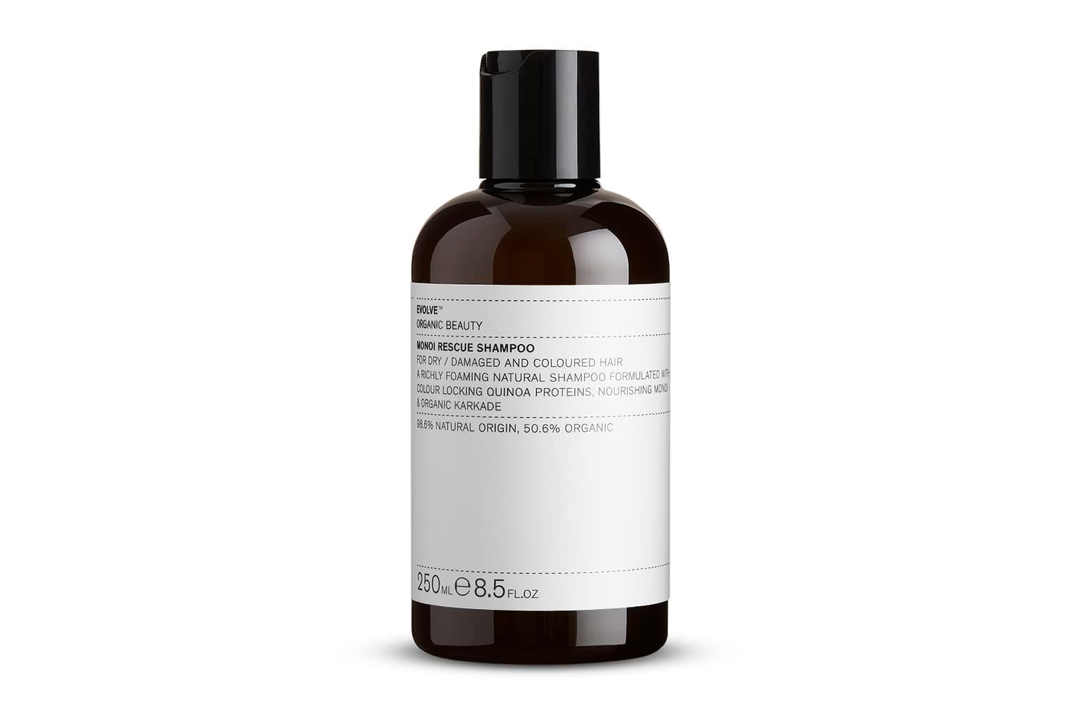Evolve Organic Beauty - Natural Monoi Rescue Shampoo | Small Batch, Vegan Clean Beauty (8.5 fl oz | 250 ml) Packaging May Vary