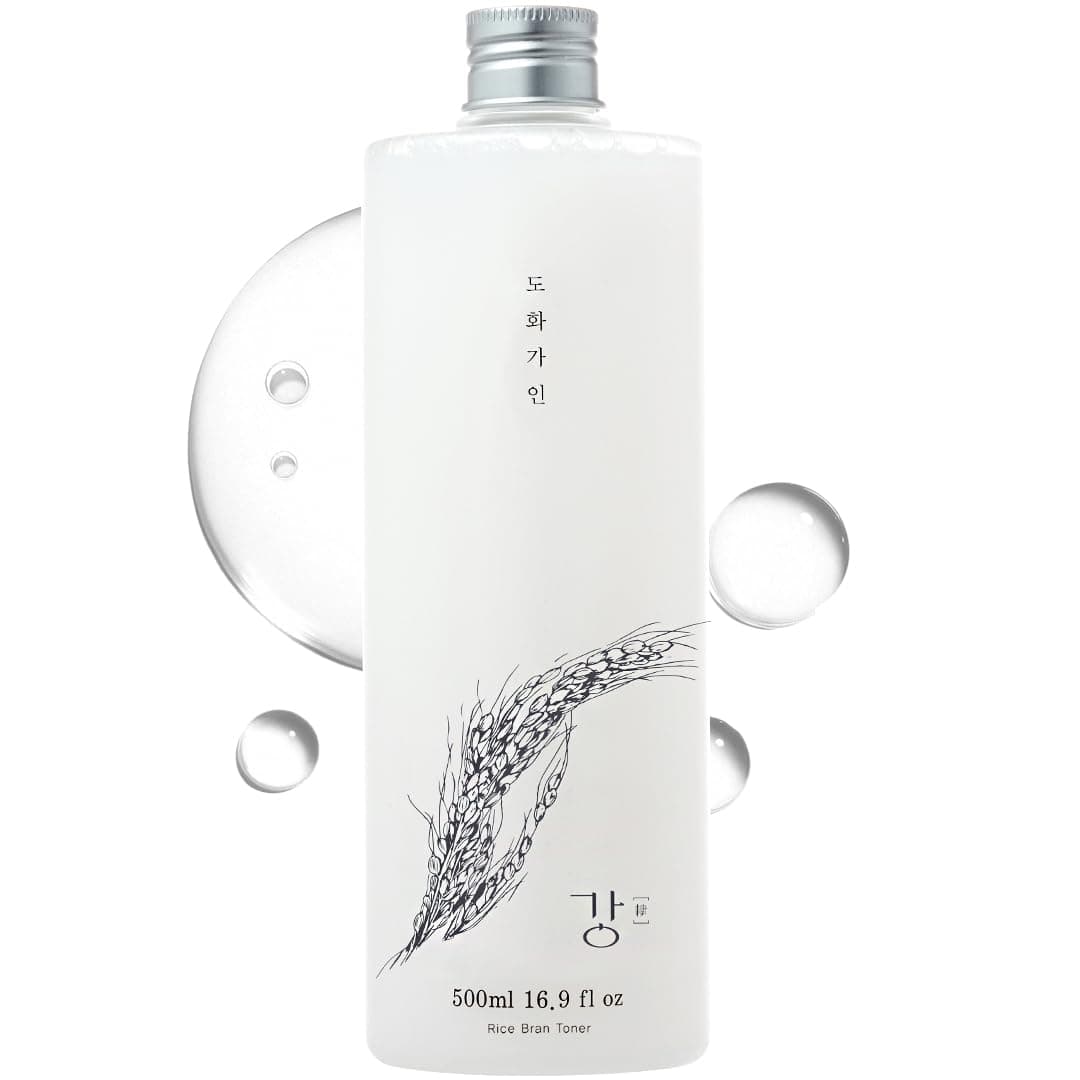 Gentle Rice Bran Toner Korean for Face (Tone, Rejuvenate & Moisturize) - Hydrating Vegan with Hyaluronic Acid - Rice Bran Extract (16.9 Fl oz)
