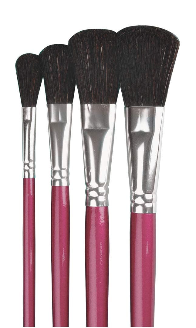 Sax True Flow Chubby Oval Wash Easel Paint Brushes, Assorted Sizes, Set of 4