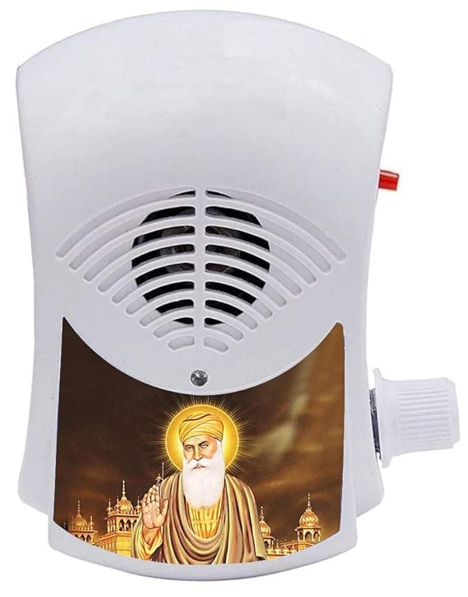 Sikh Religious Continuous 10 in 1 Mantra Chanting Bell Machine Spiritual Devotional Mantras Pooja Chanting Bell Just Plug & Play (WAHEGURU)