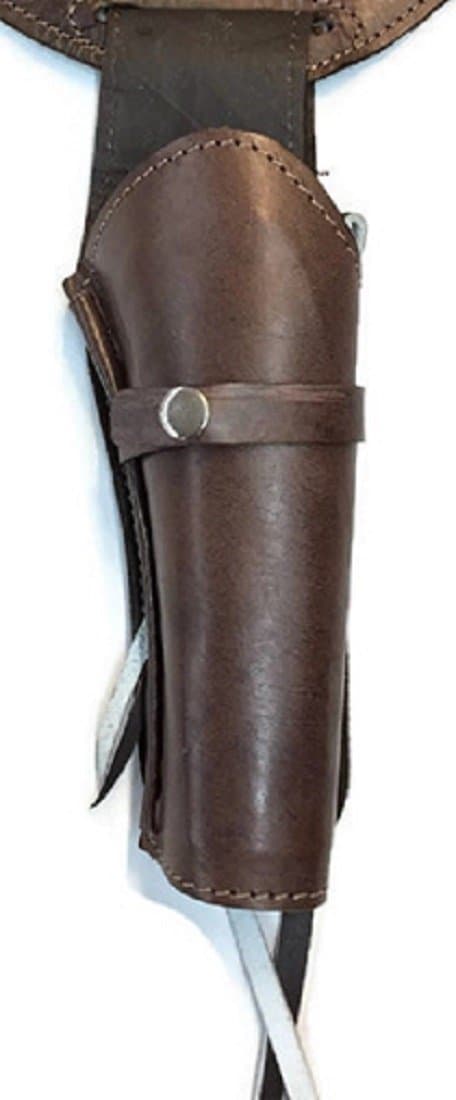 Handmade Genuine Plain Smooth Leather Western Style Cowboy Gun Holster (Brown)