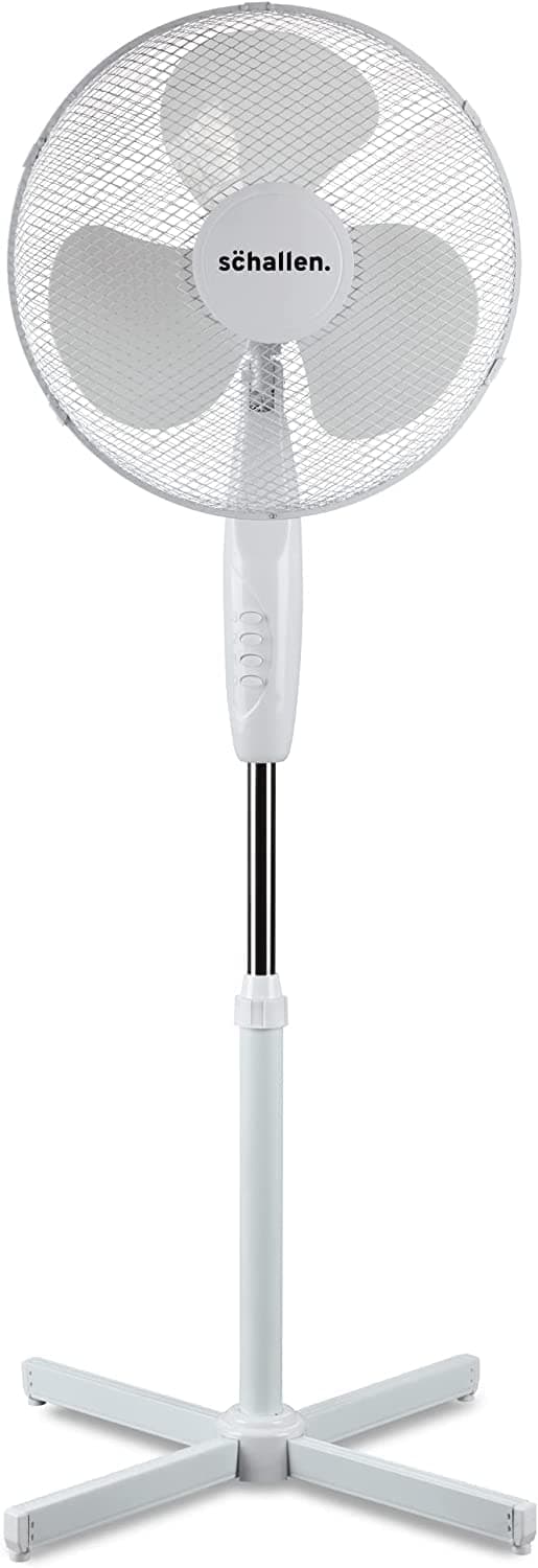 Home Office Work Branded 16" OSCILLATING PEDESTAL AIR BLOWING COOLING ELECTRIC FAN EXTENDABLE ADJUSTABLE STAND IN White