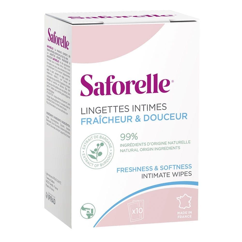 SaforelleIntimate Hygiene Wipes 10 Single Wipes