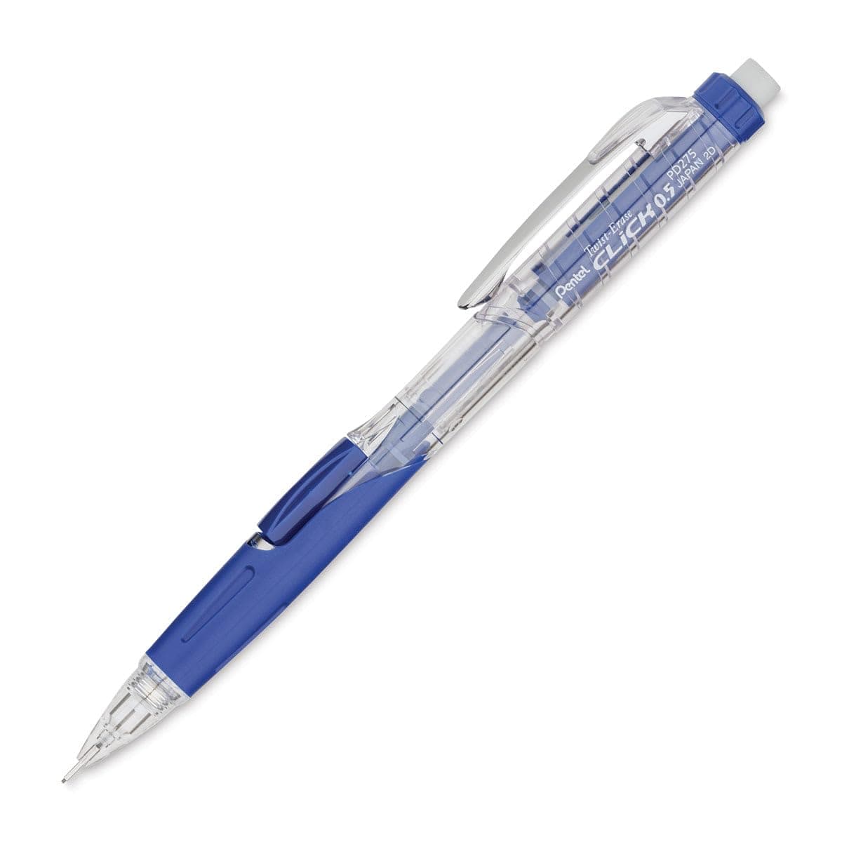 Pentel Twist-Erase Click Mechanical Pencil, 0.5 Mm, Hb (#2.5), Black Lead, Blue Barrel
