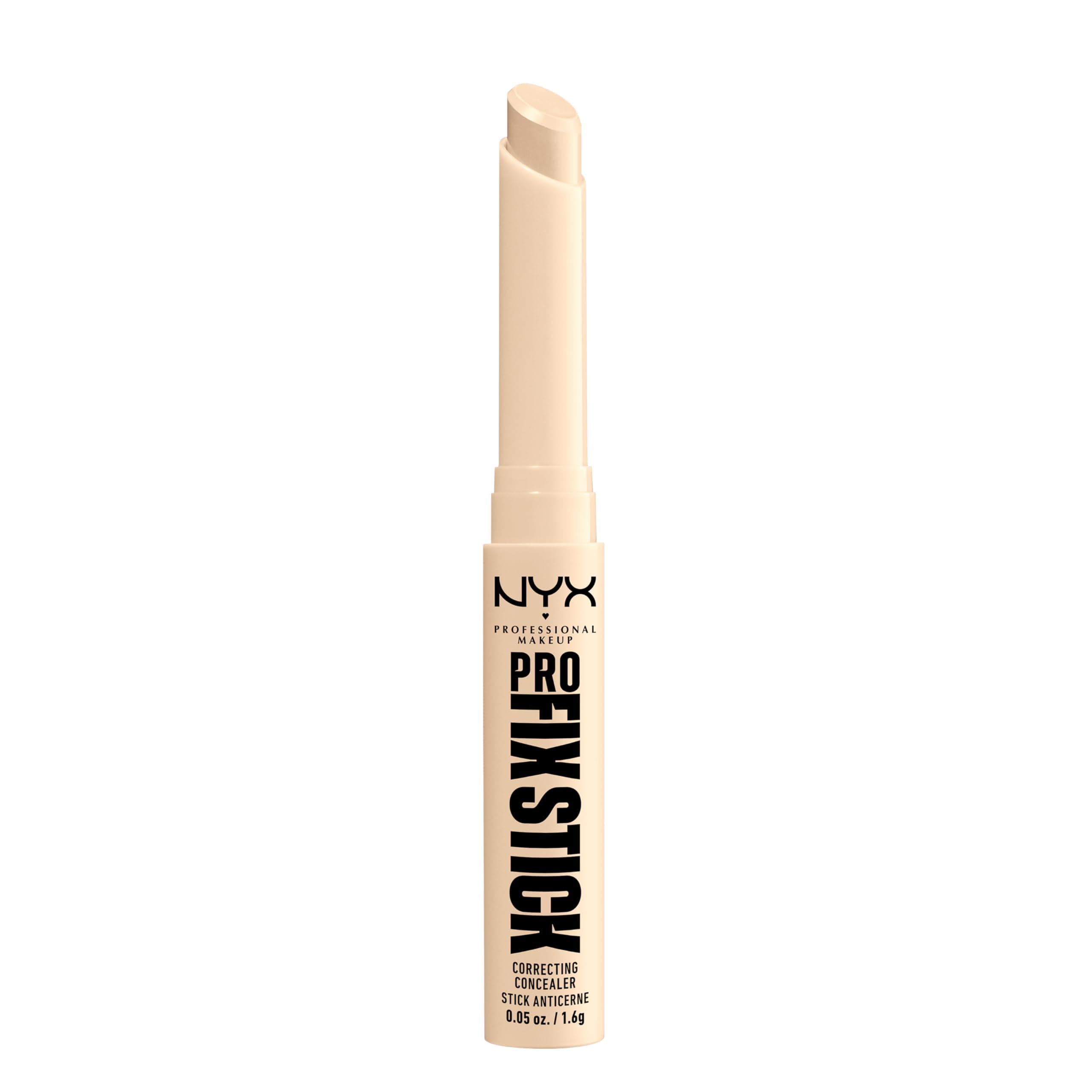 Correcting Concealer Stick, Covers Blemishes, Dark Spots and Discolouration, 12H Wear, Infused with Hyaluronic Acid, Vegan Formula, Pro Fix Stick, Pale