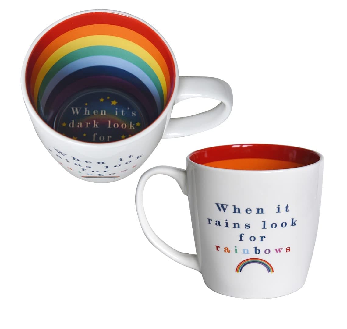 SHAKLAK Inside Out Rainbows Mug - Pattern Inside and Out