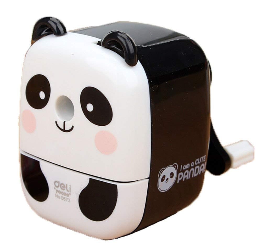 Creative Gift Lovely Panda Hand Rotating Pencil Sharpener For Office Classroom