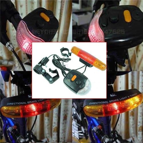 3 In 1 Cycling Bicycle Bike Turn Signal Brake Tail 7 LED Light Electric Horn